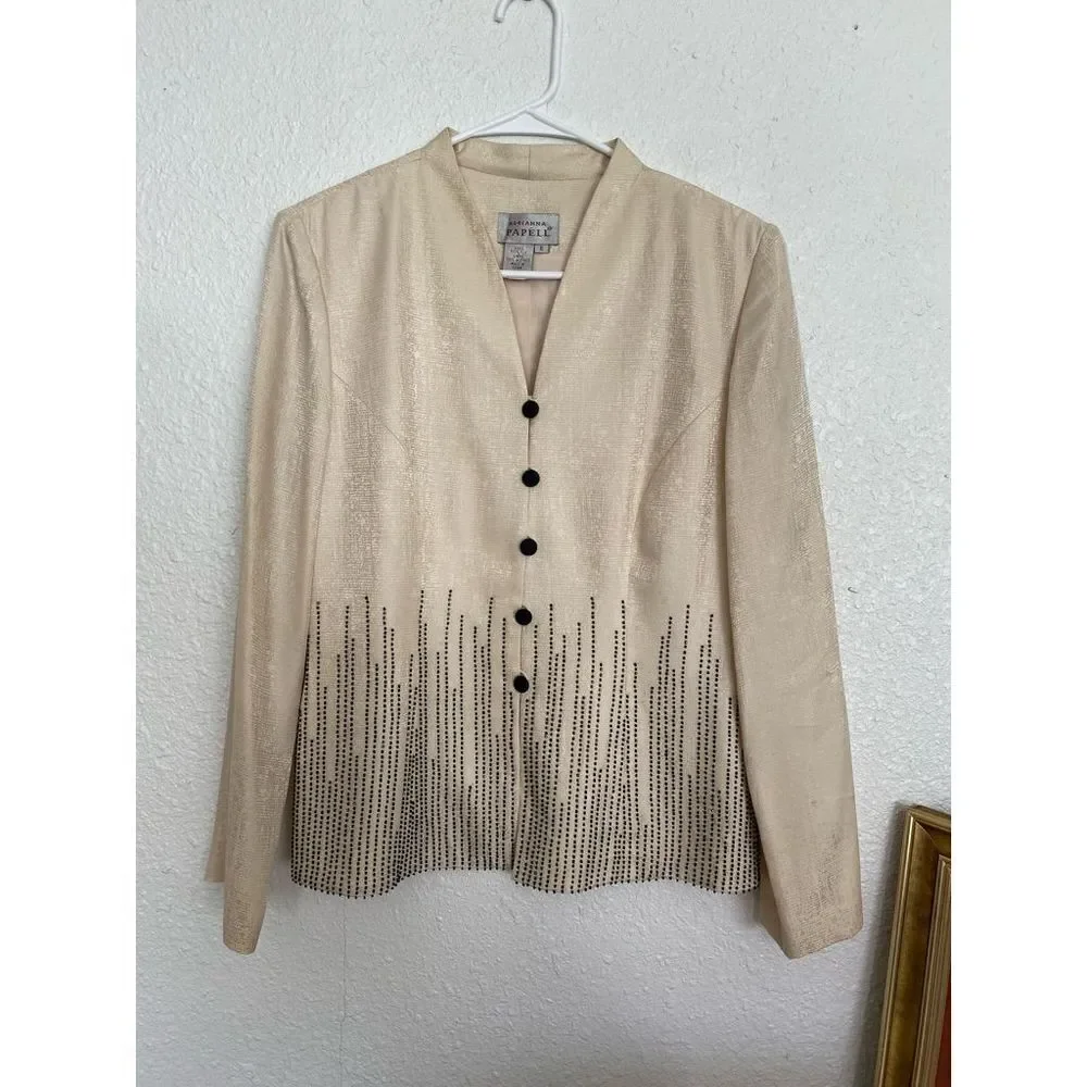 ⭐️ Adrianna Papell beaded silk blazer‎